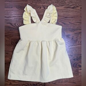 Bisby Girls SoHo Ruffle Top in Buttercup Yellow Adjustable Straps Pique Size 6